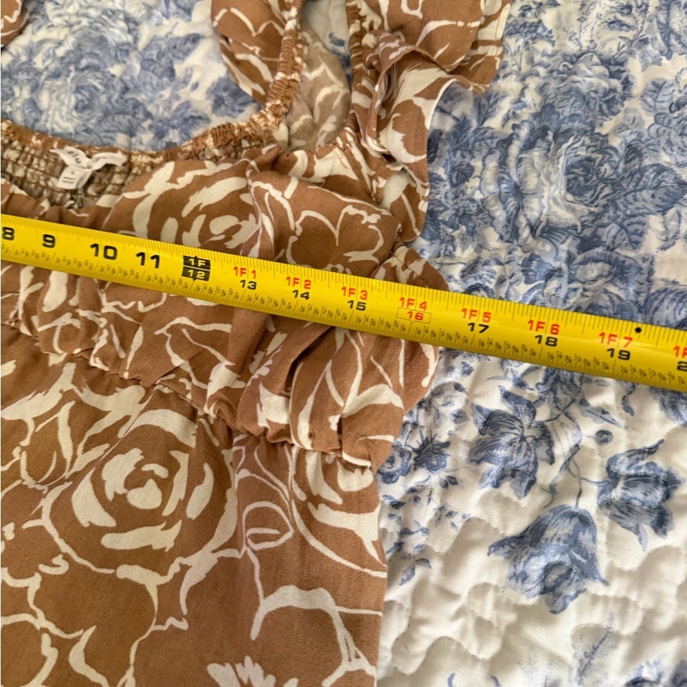 Blu Pepper Tan and White Floral Mini Dress - Picture 9 of 9